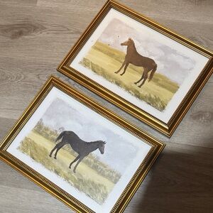 Horse Art  in Gold Frames